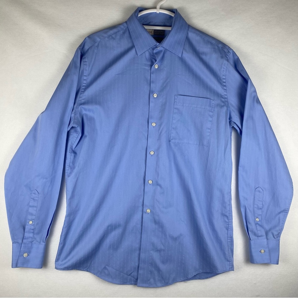 Joseph Abboud | Men’s Light Blue Pinstriped Design Button‎ Up Dress Shirt |